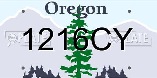 1216CY Oregon License Plate