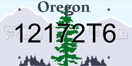 12172T6 Oregon License Plate