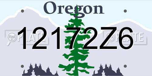 12172Z6 Oregon License Plate