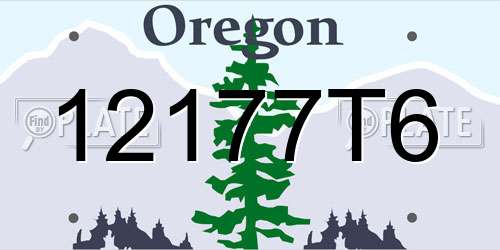 12177T6 Oregon License Plate