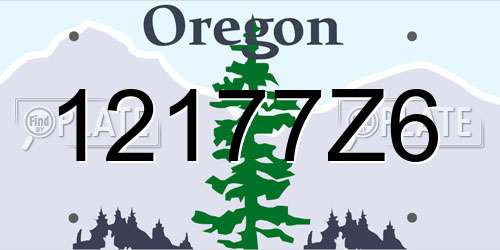 12177Z6 Oregon License Plate