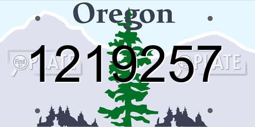 1219257 Oregon License Plate