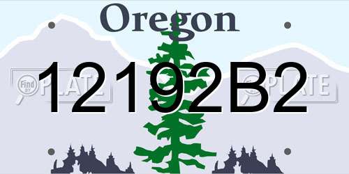 12192B2 Oregon License Plate