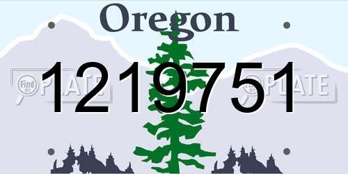 1219751 Oregon License Plate