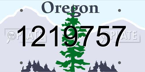 1219757 Oregon License Plate