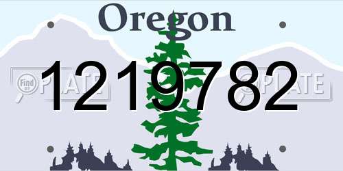 1219782 Oregon License Plate