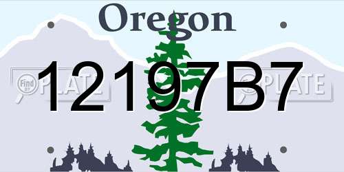 12197B7 Oregon License Plate