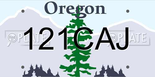 121CAJ Oregon License Plate