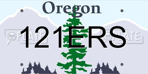 121ERS Oregon License Plate
