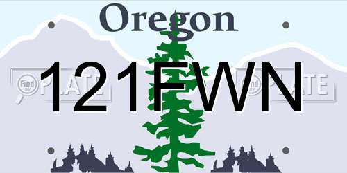121FWN Oregon License Plate