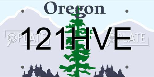 121HVE Oregon License Plate