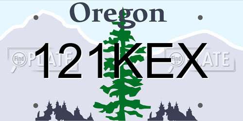 121KEX Oregon License Plate