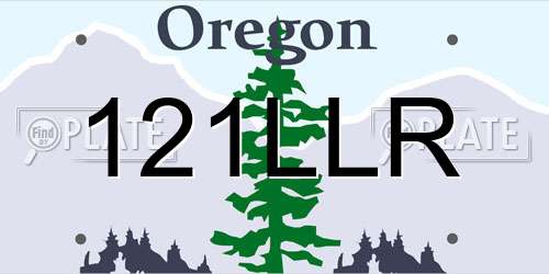 121LLR Oregon License Plate