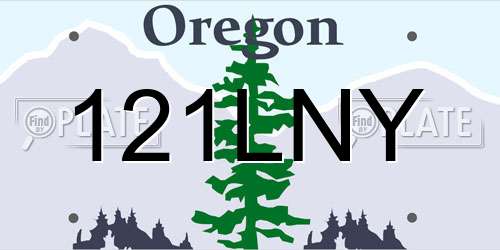 121LNY Oregon License Plate