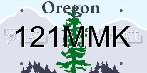 121MMK Oregon License Plate