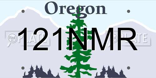 121NMR Oregon License Plate