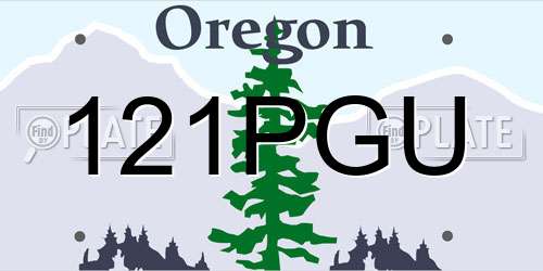 121PGU Oregon License Plate