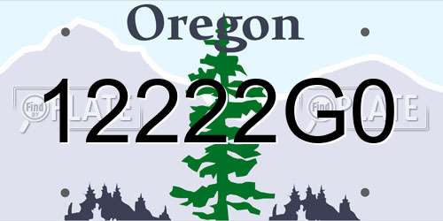 12222G0 Oregon License Plate