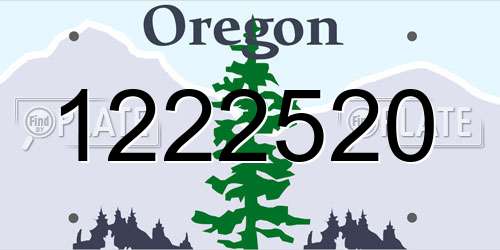 1222520 Oregon License Plate