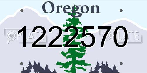 1222570 Oregon License Plate