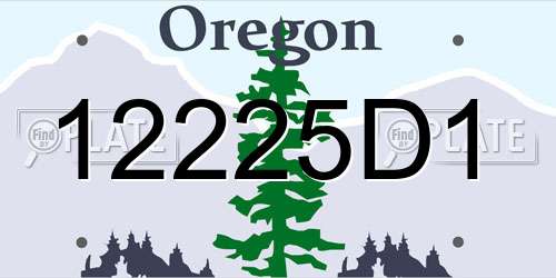 12225D1 Oregon License Plate