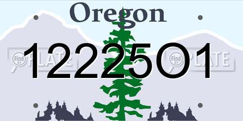 12225O1 Oregon License Plate