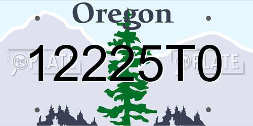 12225T0 Oregon License Plate