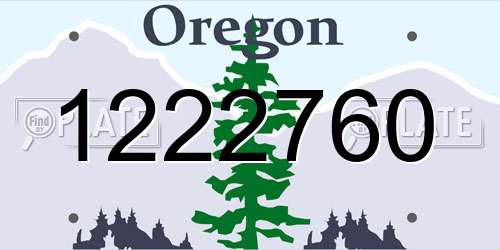 1222760 Oregon License Plate