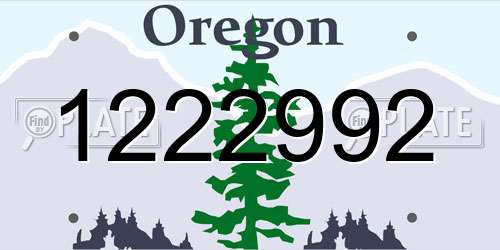 1222992 Oregon License Plate