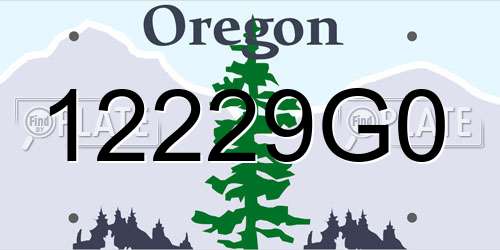 12229G0 Oregon License Plate