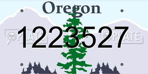 1223527 Oregon License Plate