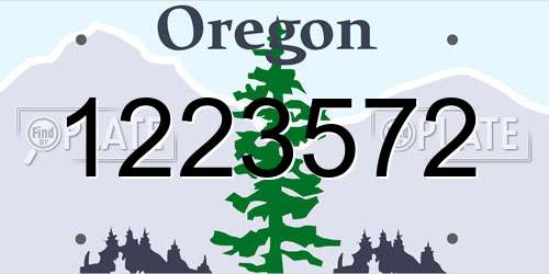 1223572 Oregon License Plate