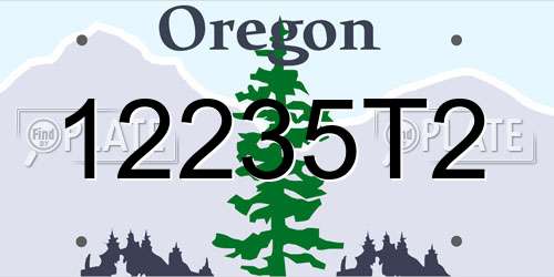 12235T2 Oregon License Plate