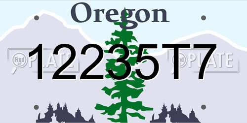 12235T7 Oregon License Plate