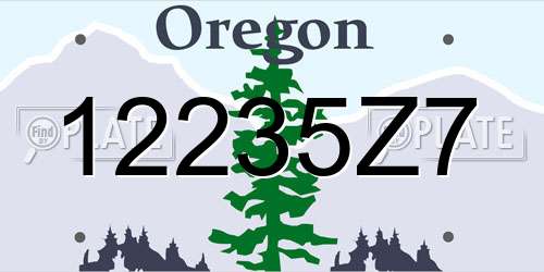 12235Z7 Oregon License Plate