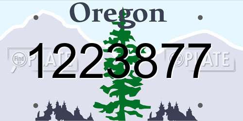 1223877 Oregon License Plate