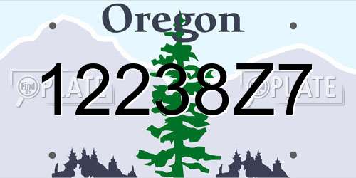 12238Z7 Oregon License Plate