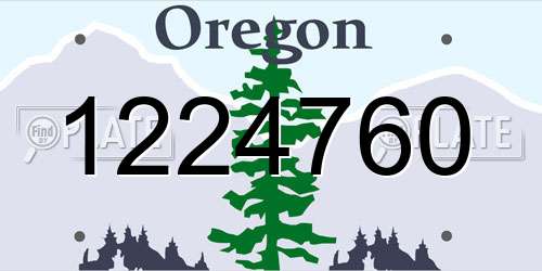 1224760 Oregon License Plate
