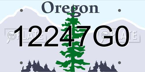 12247G0 Oregon License Plate