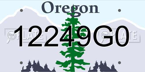 12249G0 Oregon License Plate