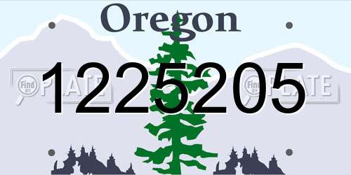 1225205 Oregon License Plate