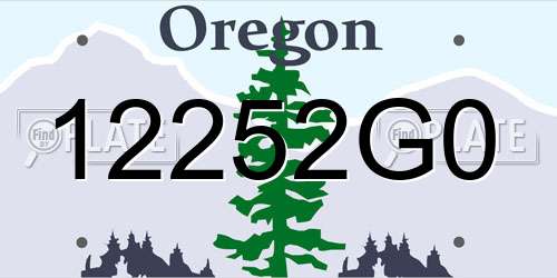 12252G0 Oregon License Plate