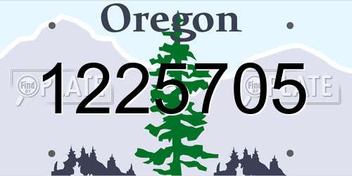 1225705 Oregon License Plate