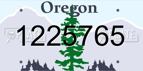1225765 Oregon License Plate