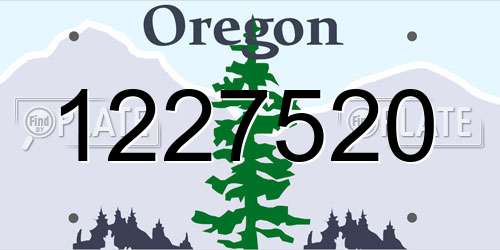 1227520 Oregon License Plate
