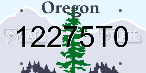 12275T0 Oregon License Plate