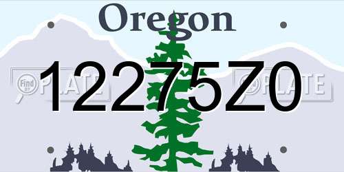 12275Z0 Oregon License Plate