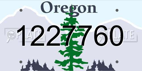 1227760 Oregon License Plate