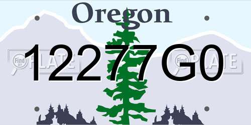 12277G0 Oregon License Plate