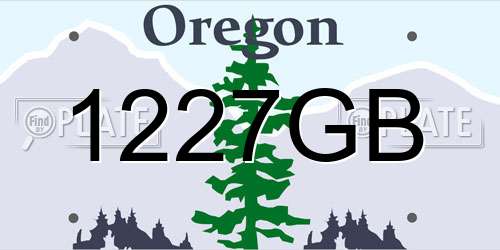 1227GB Oregon License Plate
